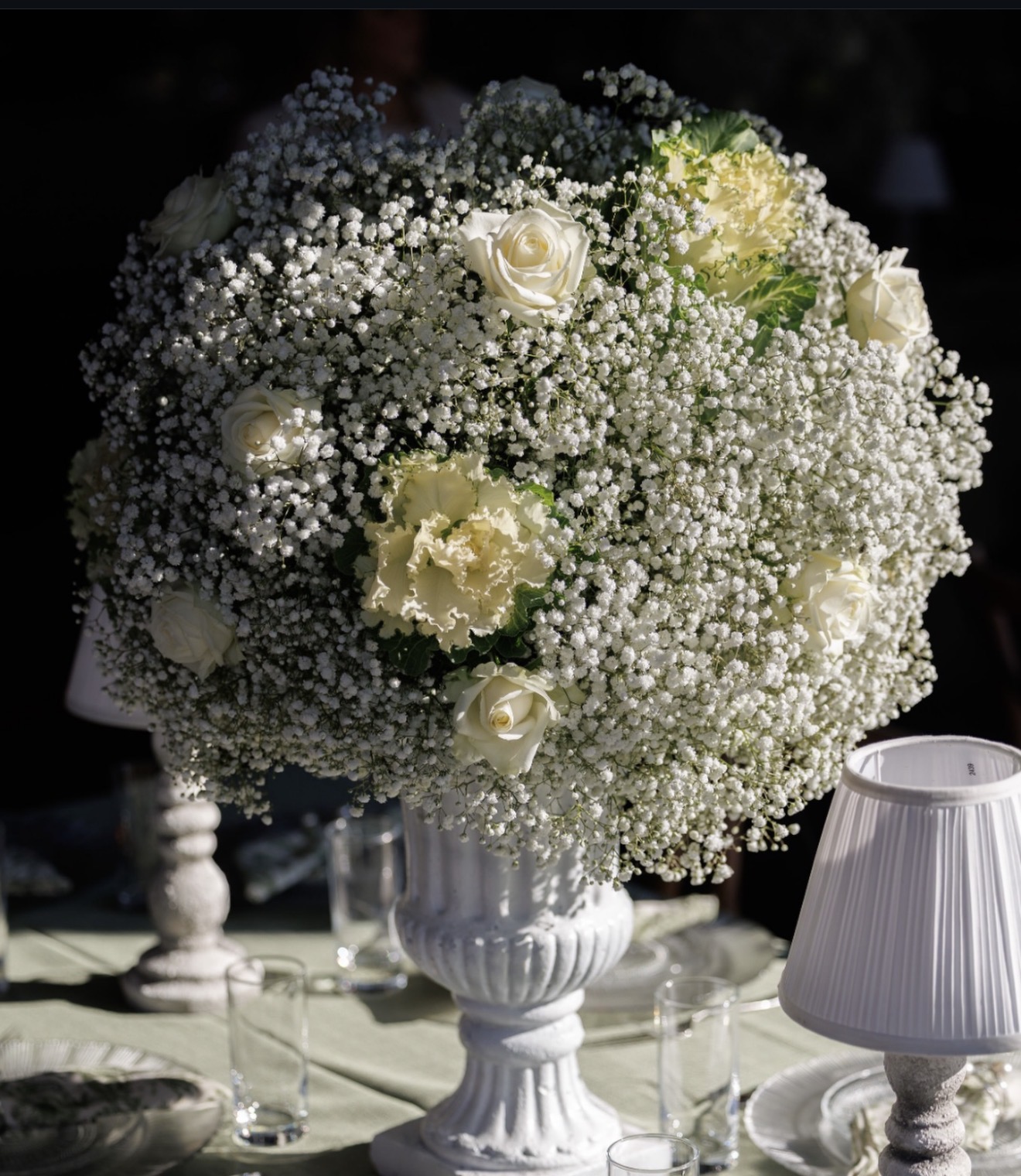 Bouquet gypsophile blanc décoration événement Israël